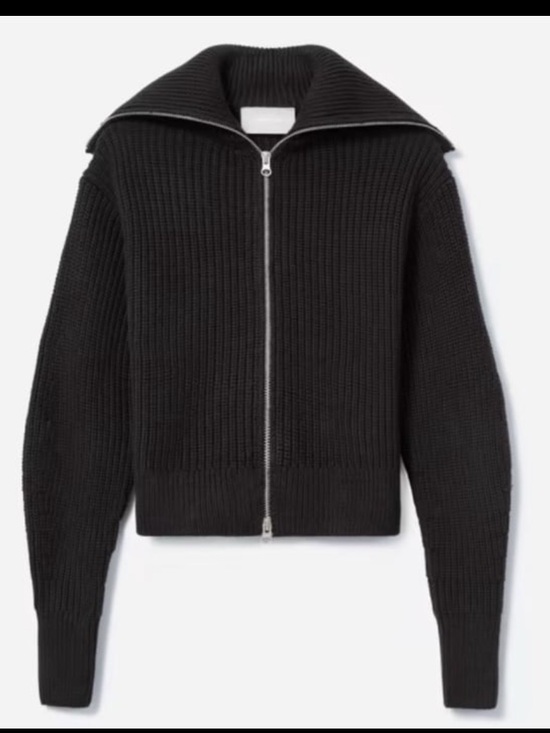 Everlane Sweaters - Everlane everyday cotton chunky front zip cardigan sweater organic cotton L